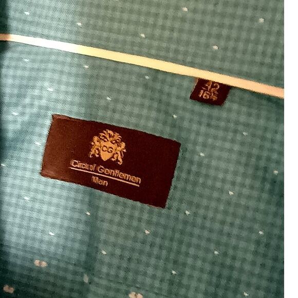 Preowned Circle of Gentlemen Button Down Dress Shirt - Size 16.5 / 42 Blue - Picture 4 of 16